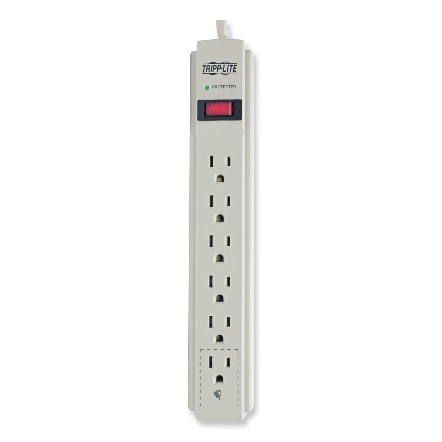 Protect It! Surge Protector, 6 AC Outlets, 15 ft Cord, 790 J, Light Gray - 