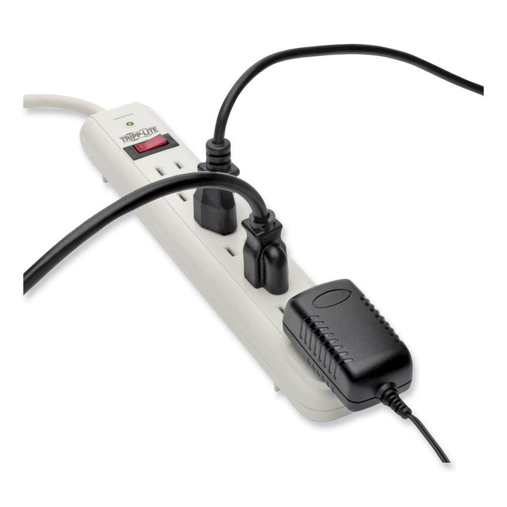 Protect It! Surge Protector, 7 AC Outlets, 12 ft Cord, 1,080 J, Light Gray - 