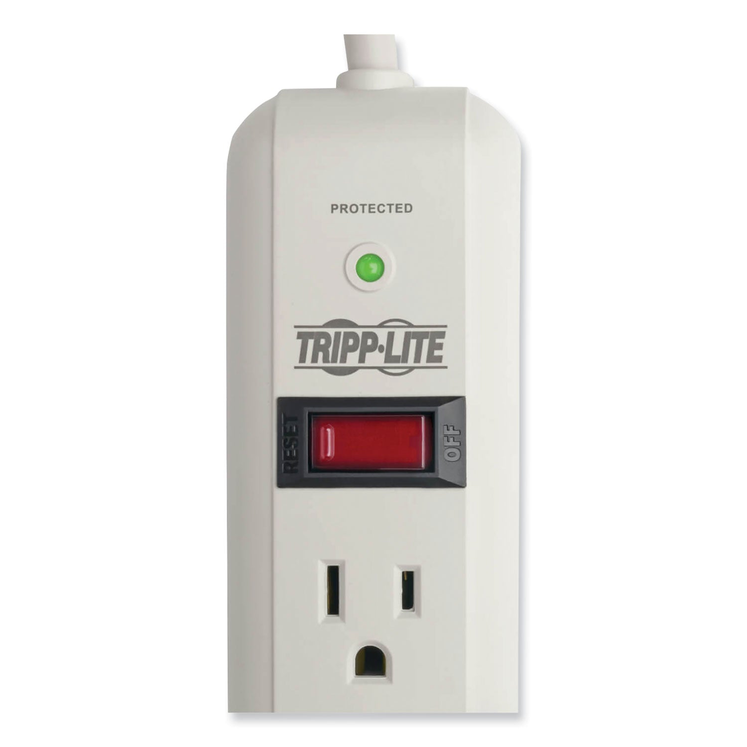 Protect It! Surge Protector, 7 AC Outlets, 12 ft Cord, 1,080 J, Light Gray - 