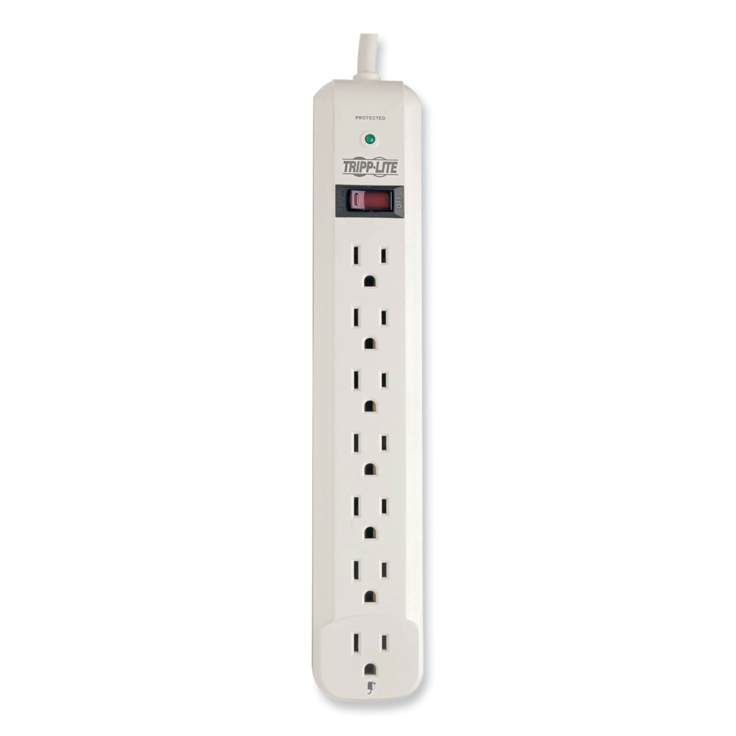 Protect It! Surge Protector, 7 AC Outlets, 25 ft Cord, 1,080 J, Light Gray - 