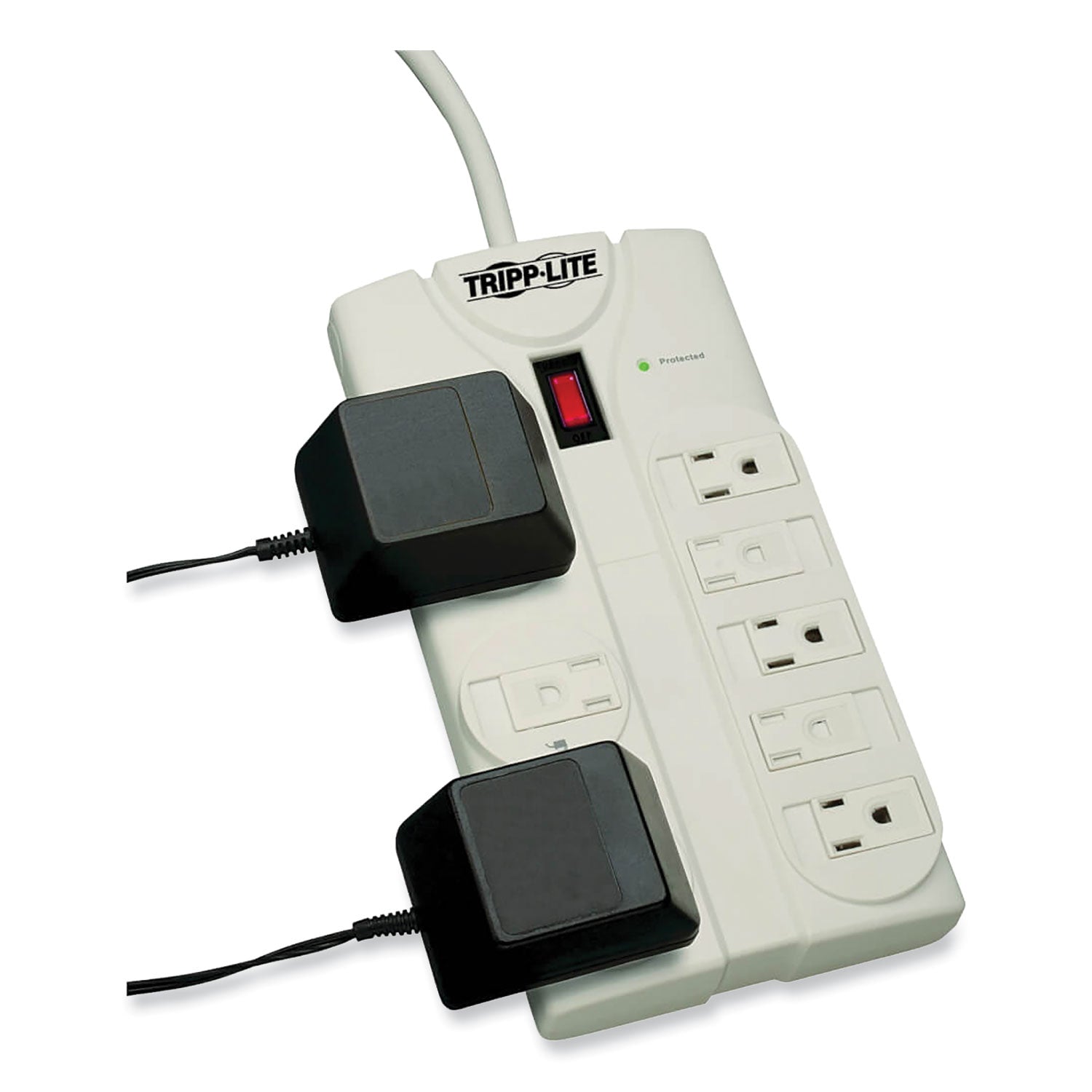 Protect It! Surge Protector, 8 AC Outlets, 25 ft Cord, 1,440 J, Light Gray - 