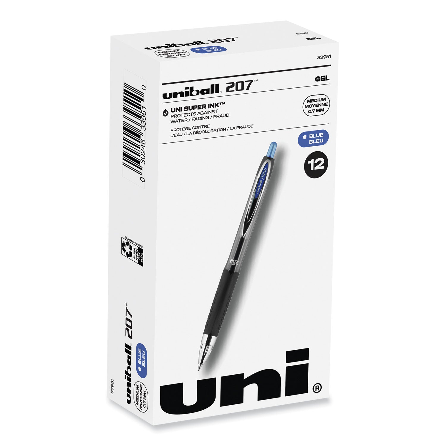 signo-207-gel-pen-retractable-medium-07-mm-blue-ink-smoke-black-blue-barrel-dozen_ubc33951 - 1