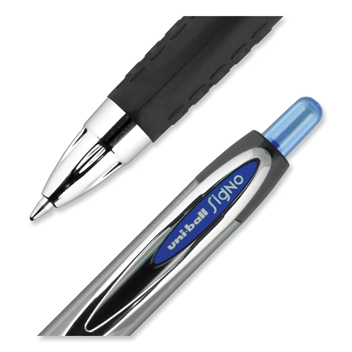 signo-207-gel-pen-retractable-medium-07-mm-blue-ink-smoke-black-blue-barrel-dozen_ubc33951 - 5