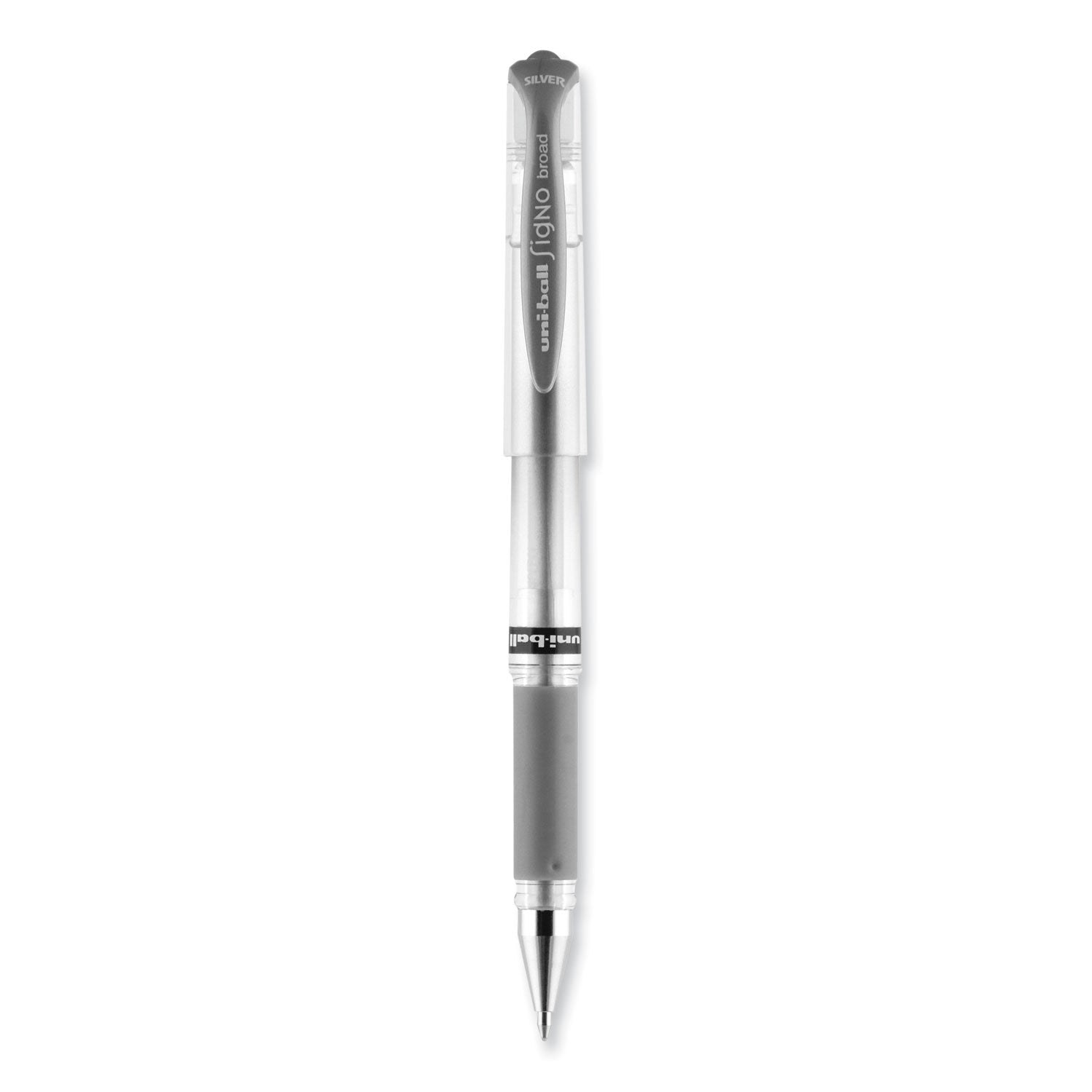 impact-gel-pen-stick-medium-1-mm-silver-metallic-ink-silver-barrel_ubc60658 - 2