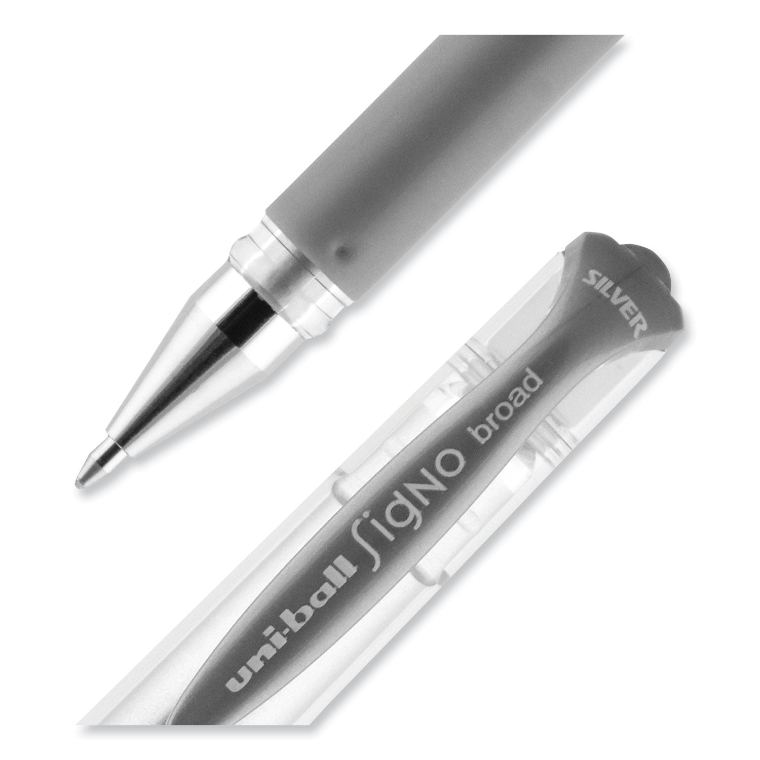 impact-gel-pen-stick-medium-1-mm-silver-metallic-ink-silver-barrel_ubc60658 - 5