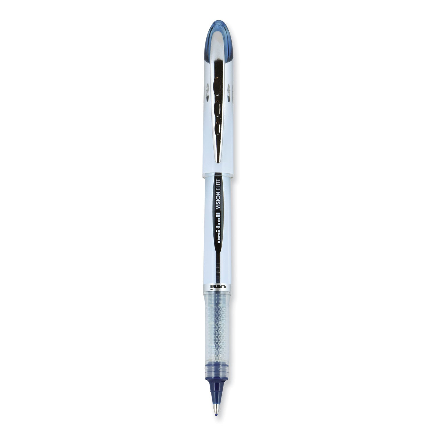 vision-elite-hybrid-gel-pen-stick-bold-08-mm-blue-infused-black-ink-white-blue-clear-barrel_ubc61232 - 2