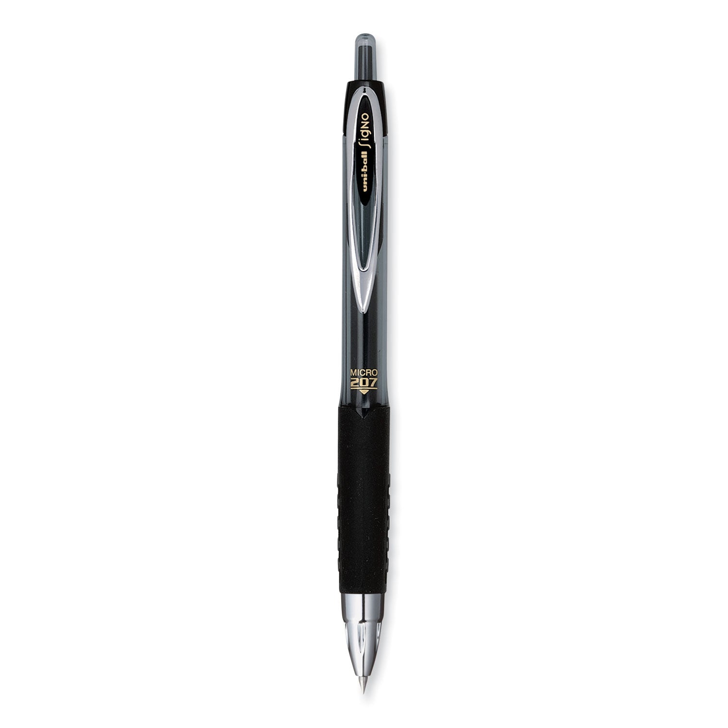 signo-207-gel-pen-retractable-fine-05-mm-black-ink-smoke-black-barrel-dozen_ubc61255 - 2