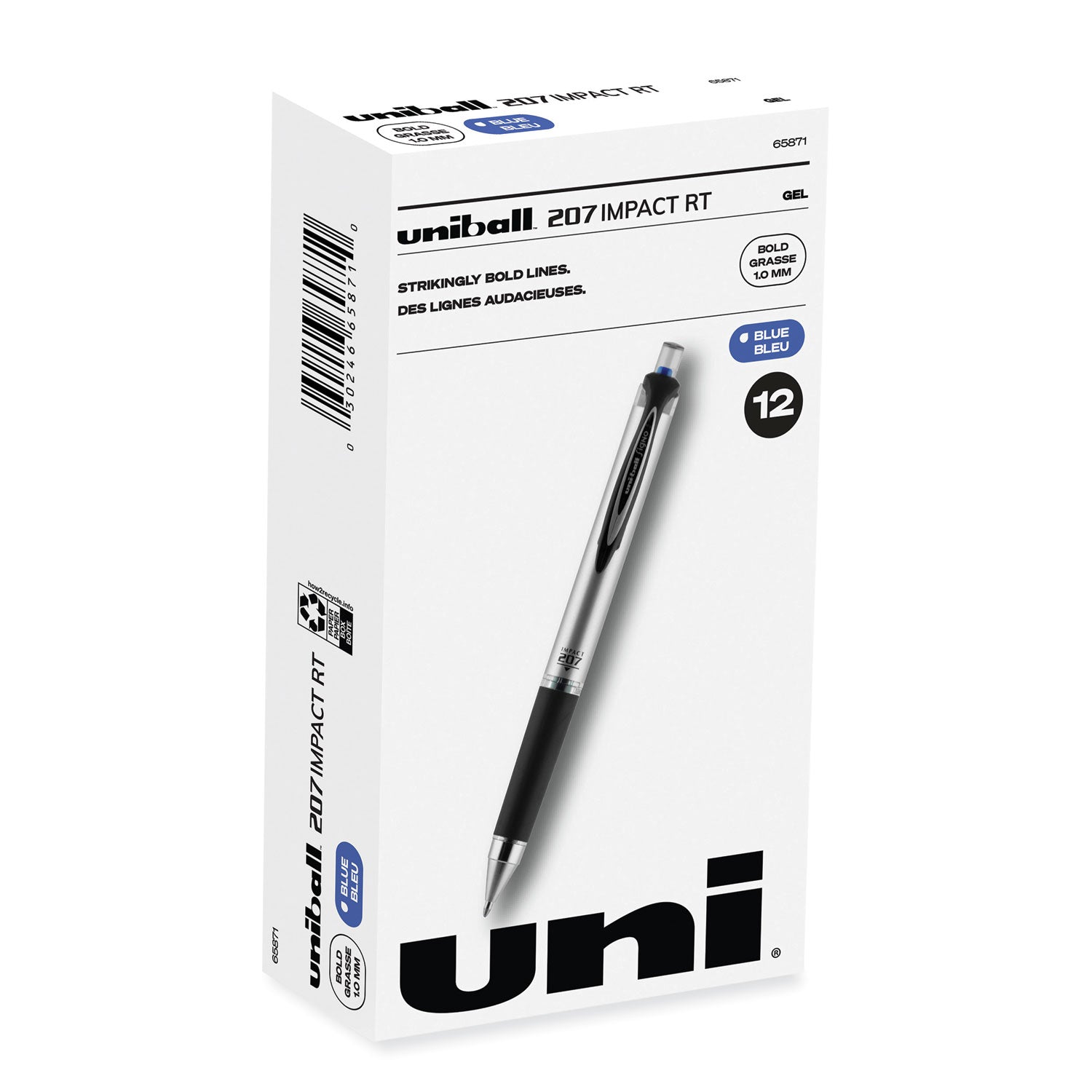 207-impact-gel-pen-retractable-bold-1-mm-blue-ink-black-blue-barrel_ubc65871 - 1