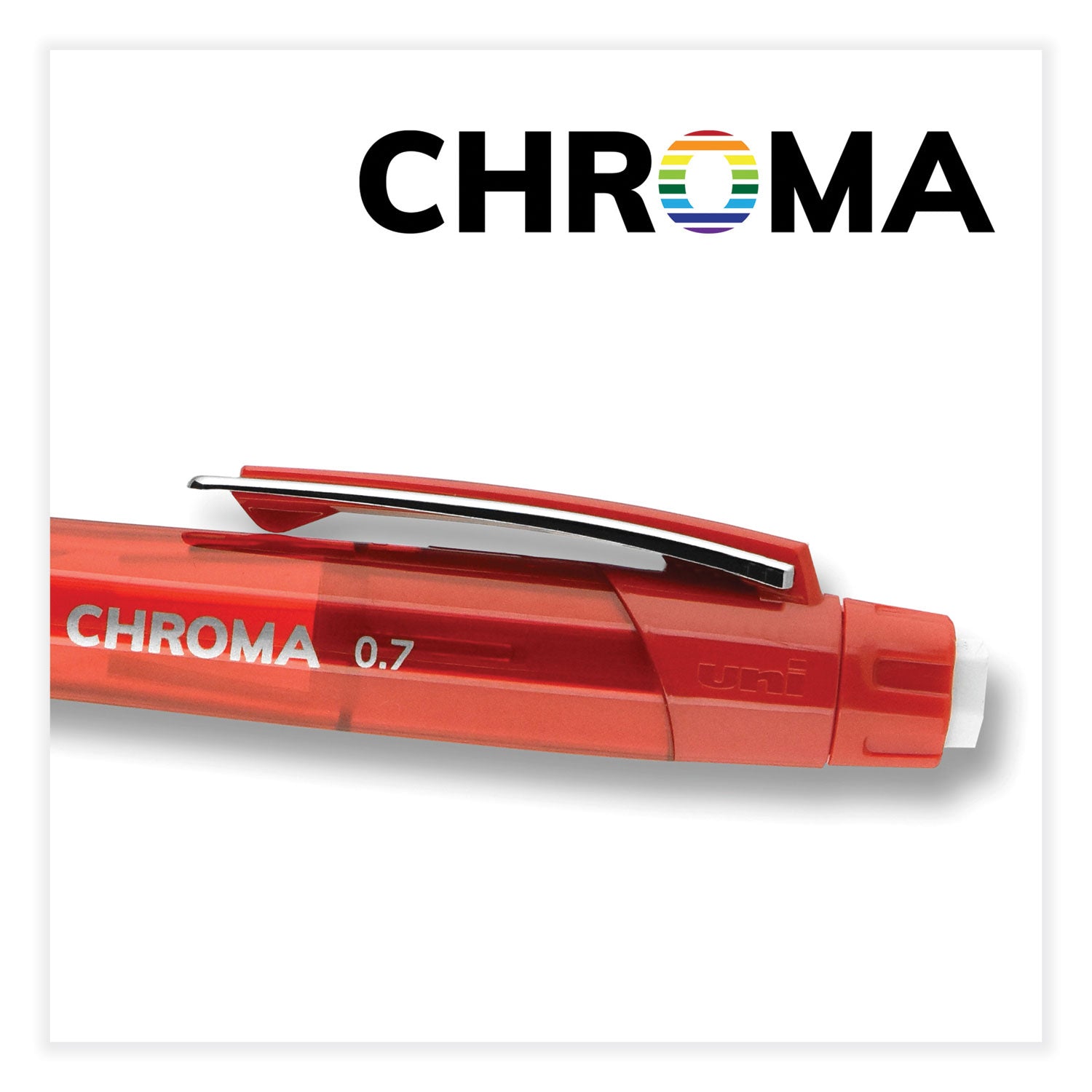 chroma-mechanical-pencil-07-mm-hb-#2-black-lead-red-barrel-dozen_ubc70135 - 6