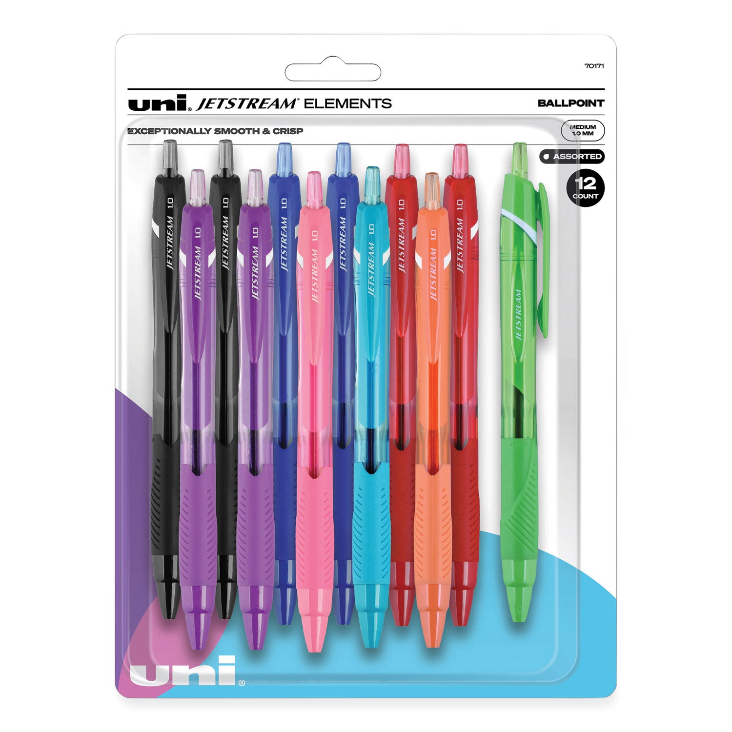 jetstream-elements-hybrid-gel-pen-retractable-medium-1-mm-assorted-ink-and-barrel-colors-12-pack_ubc70171 - 1