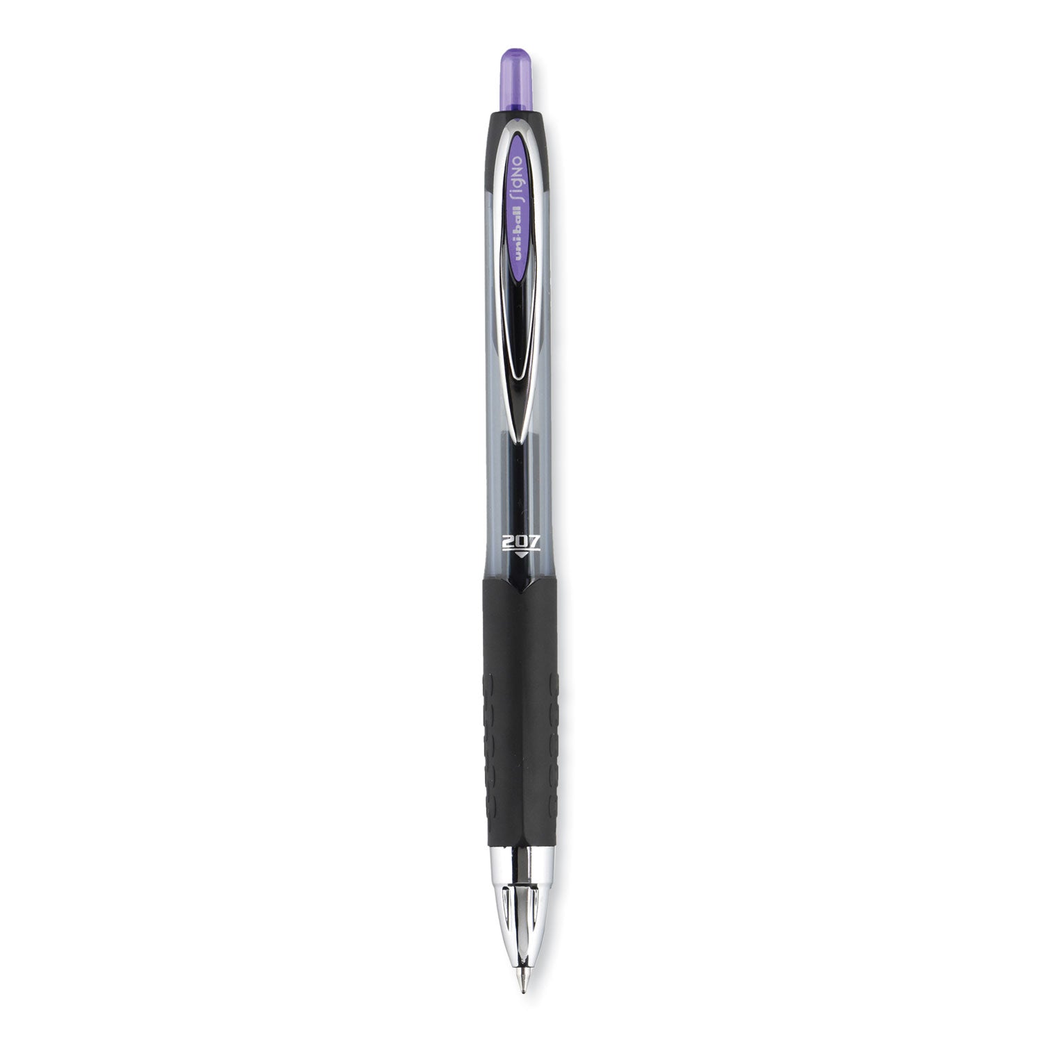 signo-207-gel-pen-retractable-medium-07-mm-violet-ink-smoke-black-violet-barrel-dozen_ubc70221 - 2