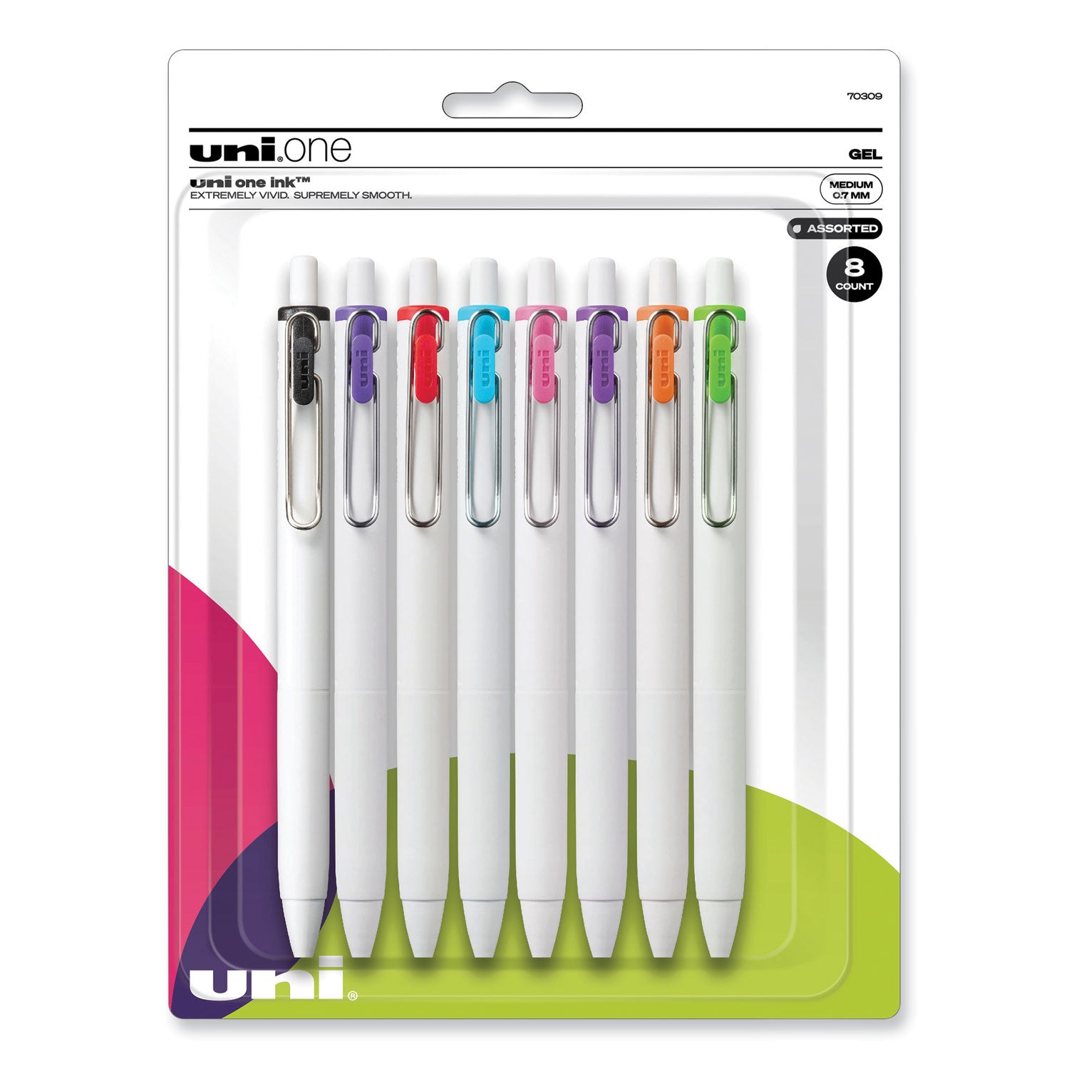 unione-gel-pen-retractable-medium-07-mm-assorted-inspirational-ink-colors-assorted-barrel-colors-8-pack_ubc70309 - 1