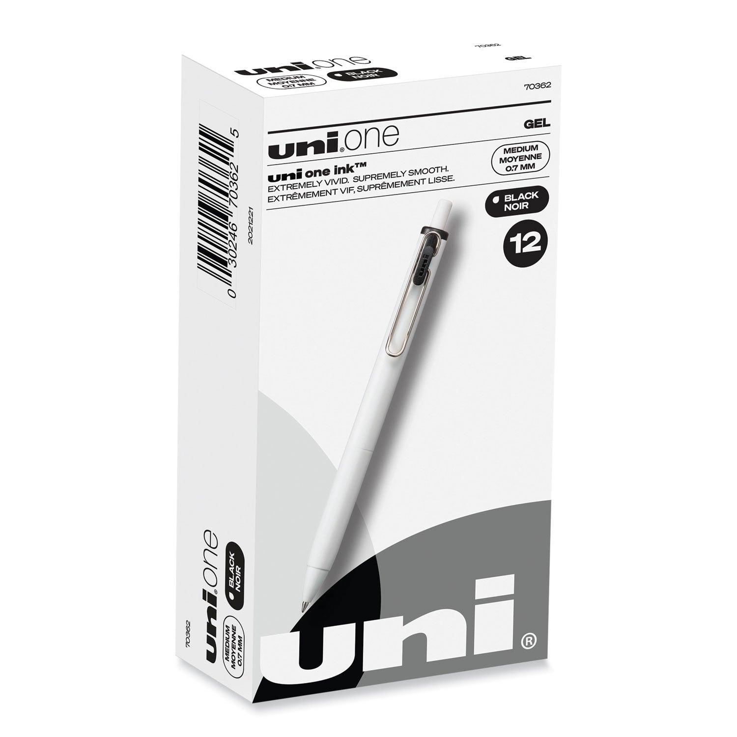 unione-gel-pen-retractable-medium-07-mm-black-ink-white-black-barrel-dozen_ubc70362 - 1