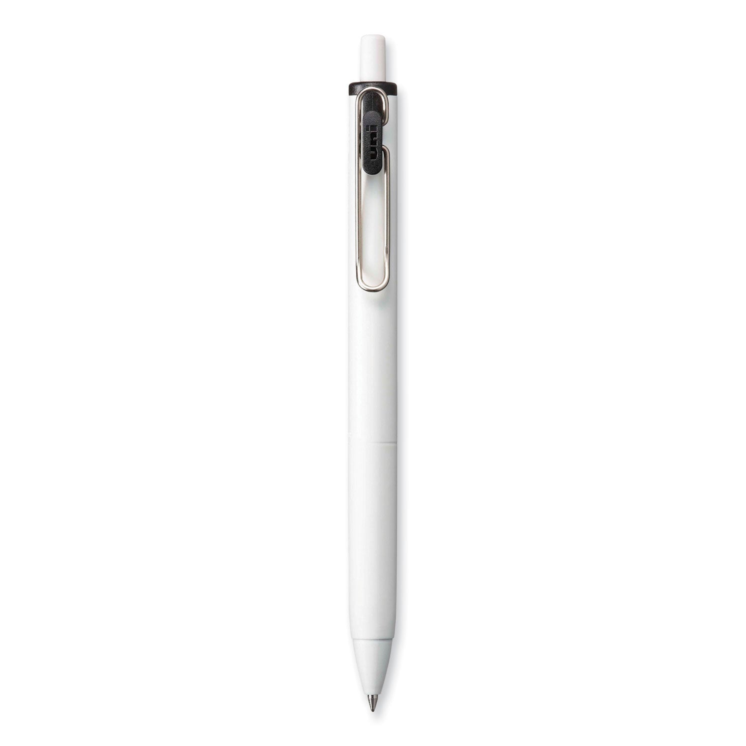 unione-gel-pen-retractable-medium-07-mm-black-ink-white-black-barrel-dozen_ubc70362 - 2