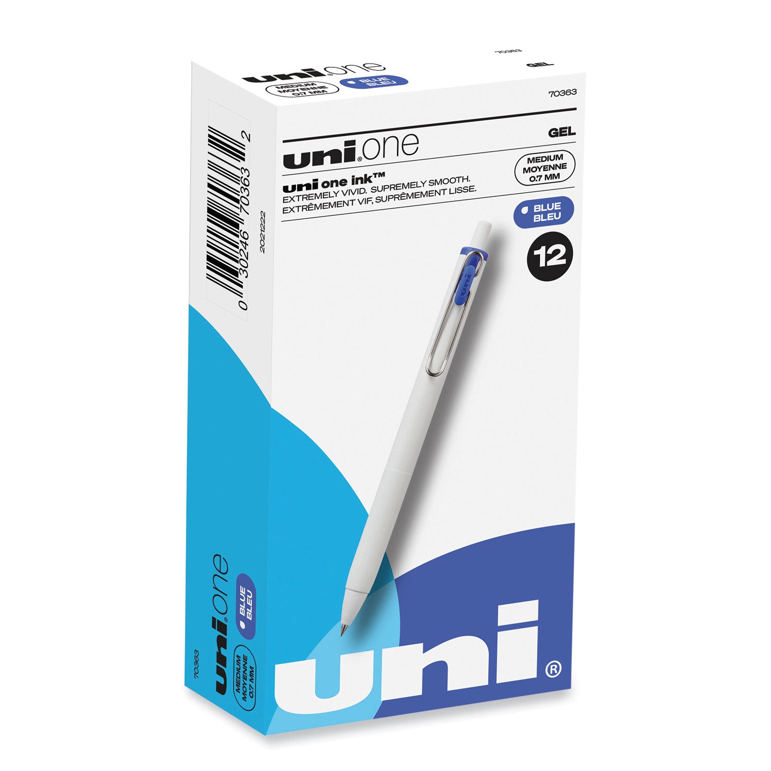 unione-gel-pen-retractable-medium-07-mm-blue-ink-white-blue-barrel-dozen_ubc70363 - 1