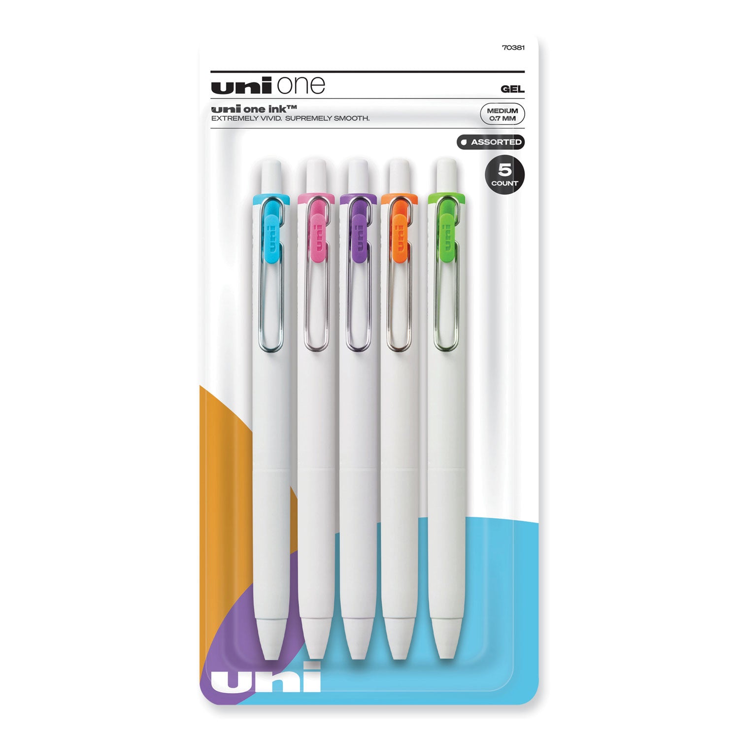 unione-gel-pen-retractable-medium-07-mm-assorted-fashion-ink-colors-assorted-barrel-colors-5-pack_ubc70381 - 1