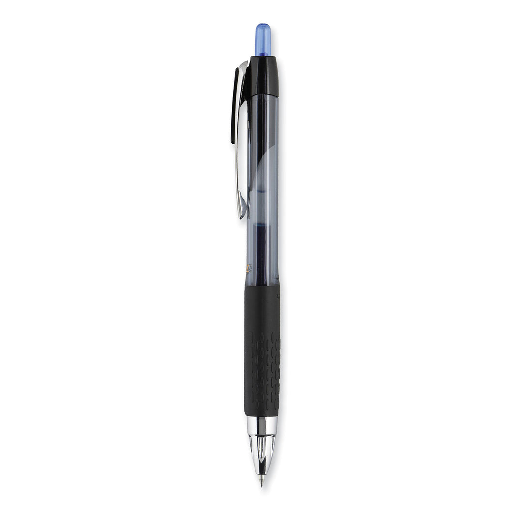 207 Signo Gel Ultra Micro Gel Pen, Retractable, Extra-Fine 0.38 mm, Blue Ink, Clear/Black Barrel