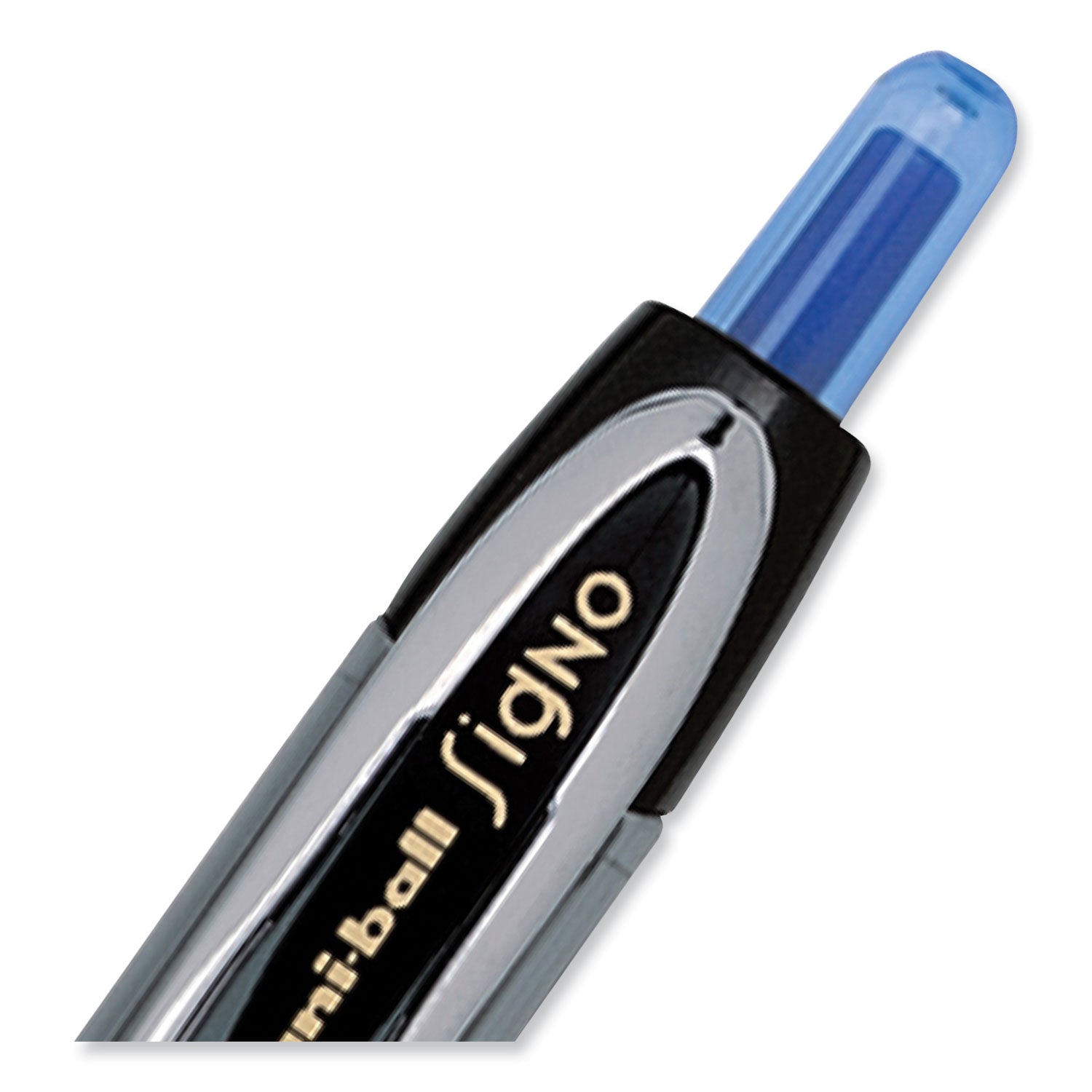 207 Signo Gel Ultra Micro Gel Pen, Retractable, Extra-Fine 0.38 mm, Blue Ink, Clear/Black Barrel