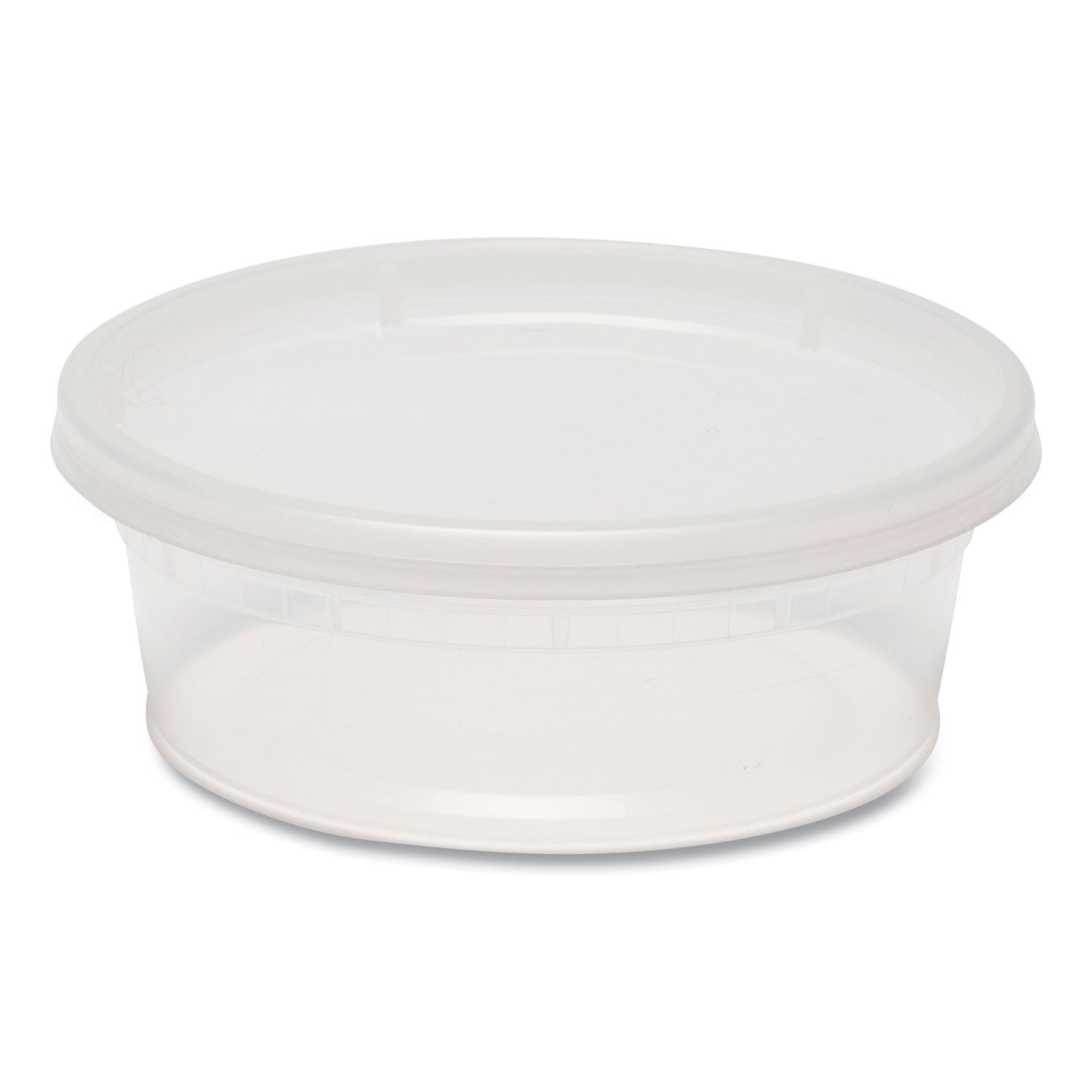 Plastic Deli Container with Lid, 8 oz, Clear, Plastic, 240/Carton - 1