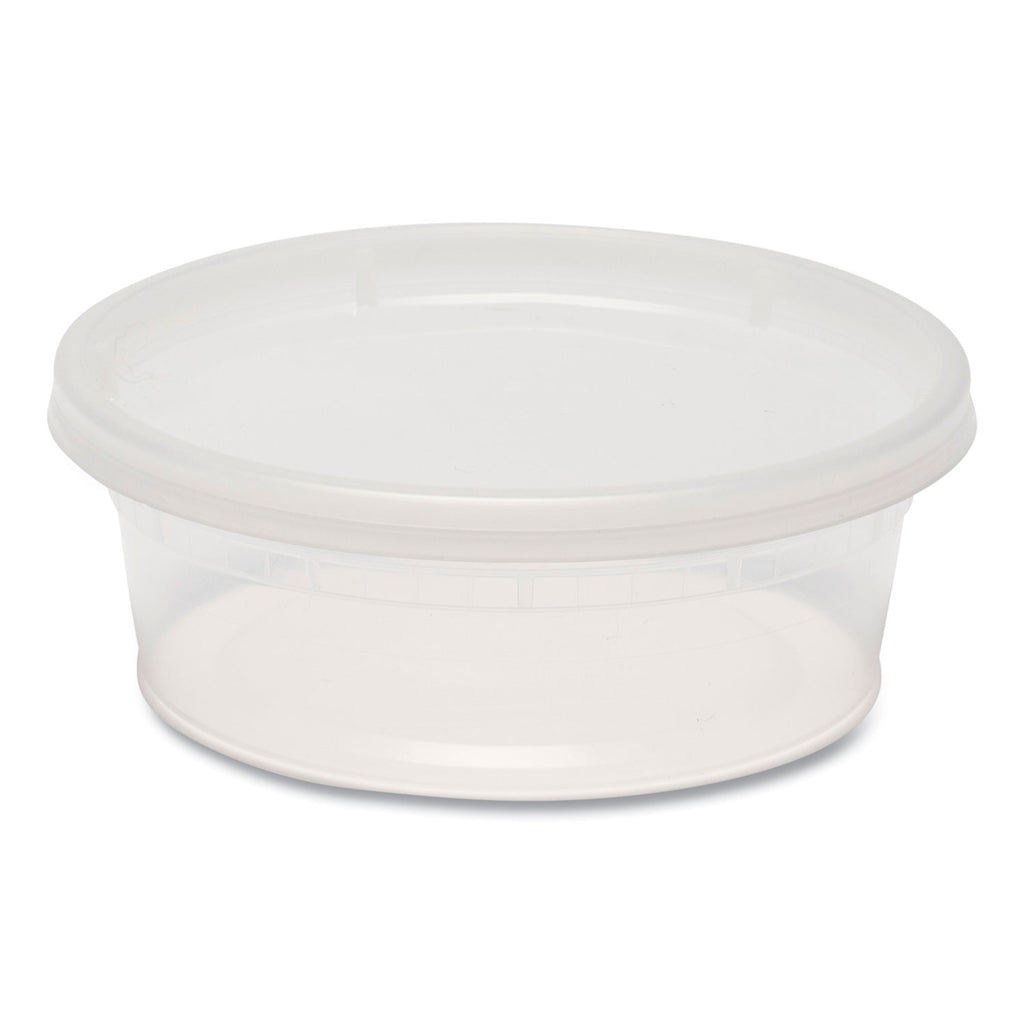 Plastic Deli Container with Lid, 8 oz, Clear, Plastic, 240/Carton