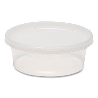 Plastic Deli Container with Lid, 8 oz, Clear, Plastic, 240/Carton