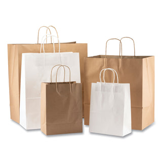 Kraft Paper Bags, 8" x 5" x 11", Kraft, 250/Carton