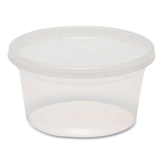 Plastic Deli Container with Lid, 12 oz, Clear, Plastic, 240/Carton