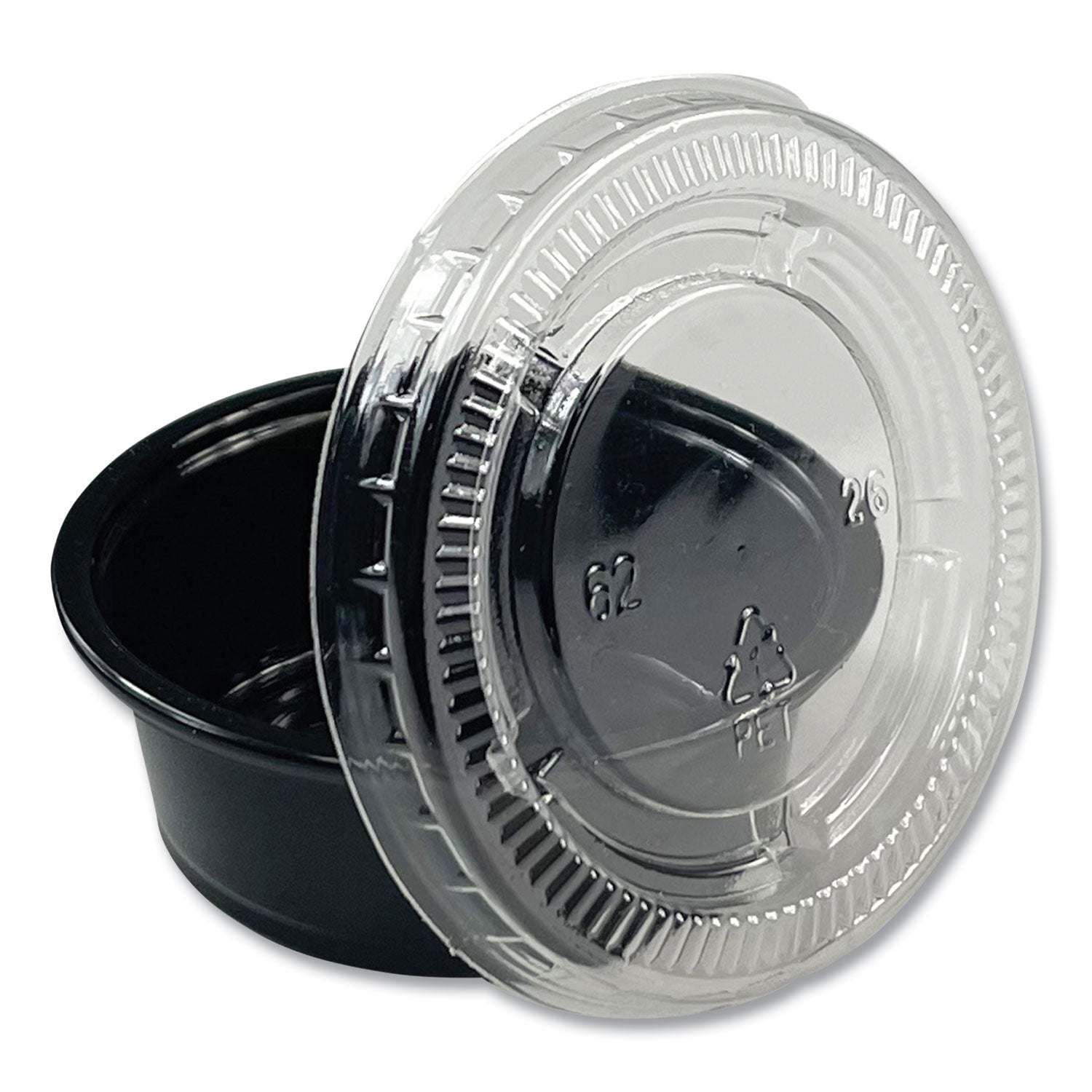 Souffle/Portion Cups, 1.5 oz, Polypropylene, Black, 2,500/Carton - 5