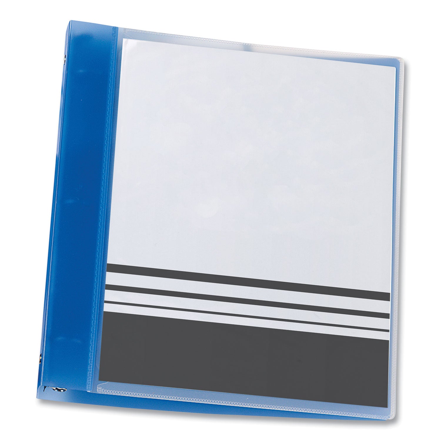 Flexible View Binder with Round Rings, 3 Rings, 1" Capacity, 11 x 8.5, Blue - 