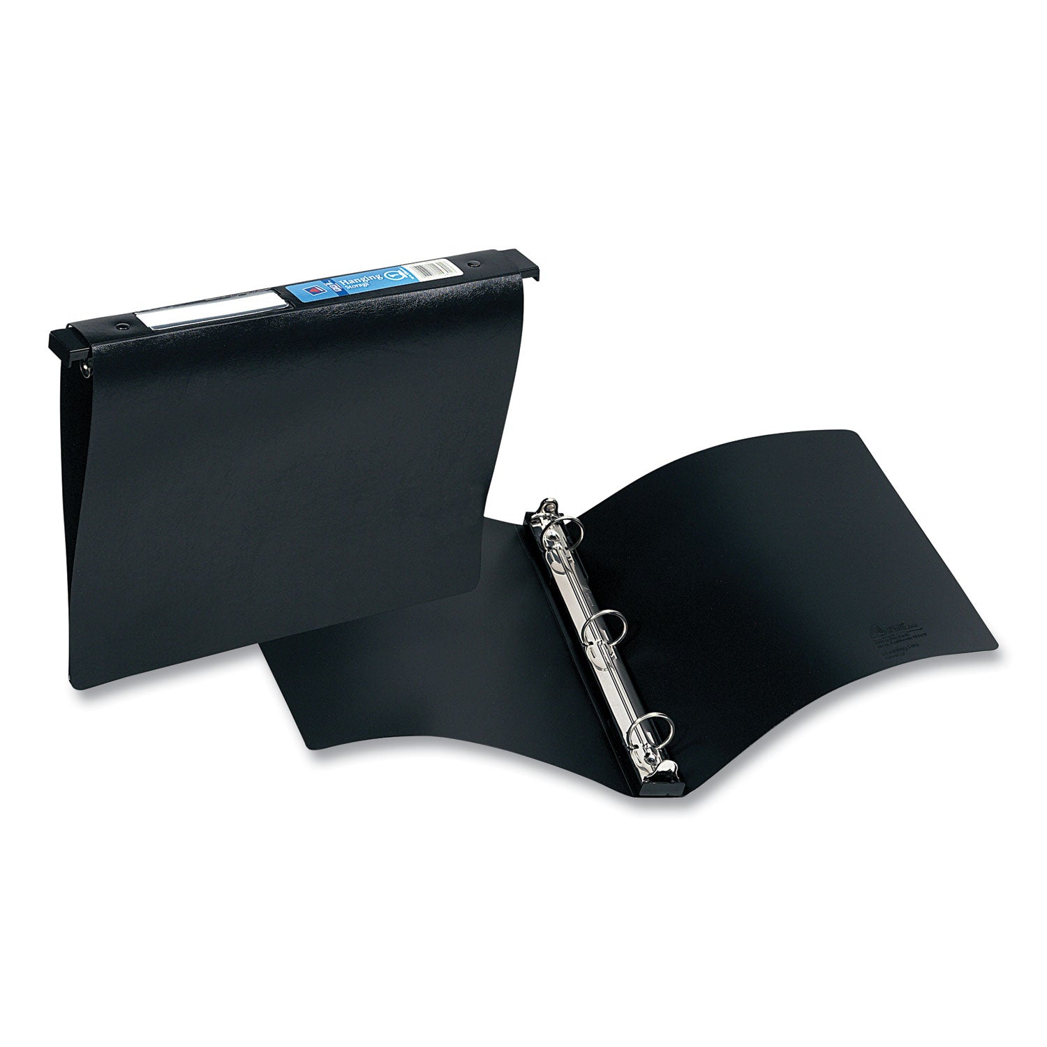 Hanging Storage Flexible Non-View Binder with Round Rings, 3 Rings, 1" Capacity, 11 x 8.5, Black - 