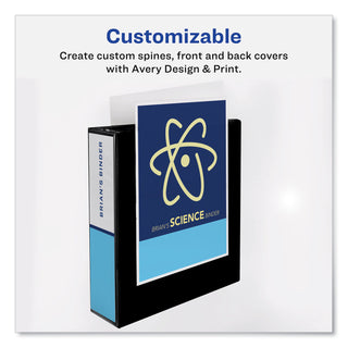 Heavy-Duty Non Stick View Binder with DuraHinge and Slant Rings, 3 Rings, 3" Capacity, 11 x 8.5, Black, (5600) - 