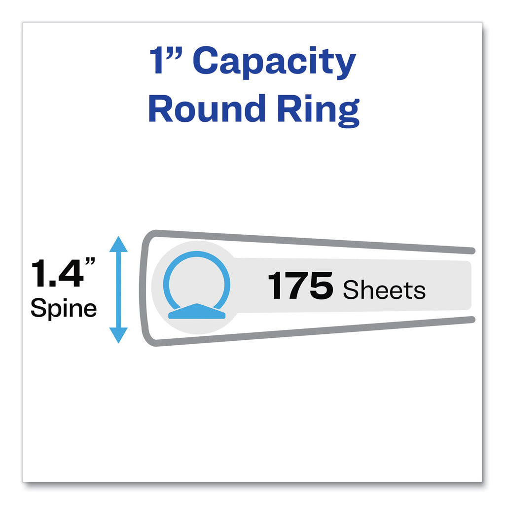 Flexi-View Binder with Round Rings, 3 Rings, 1" Capacity, 11 x 8.5, Navy Blue