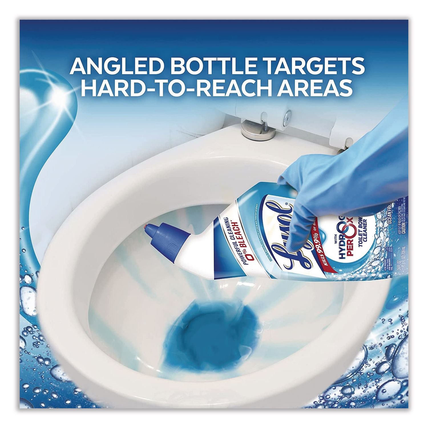 Toilet Bowl Cleaner with Hydrogen Peroxide, Ocean Fresh Scent, 24 oz, 9/Carton