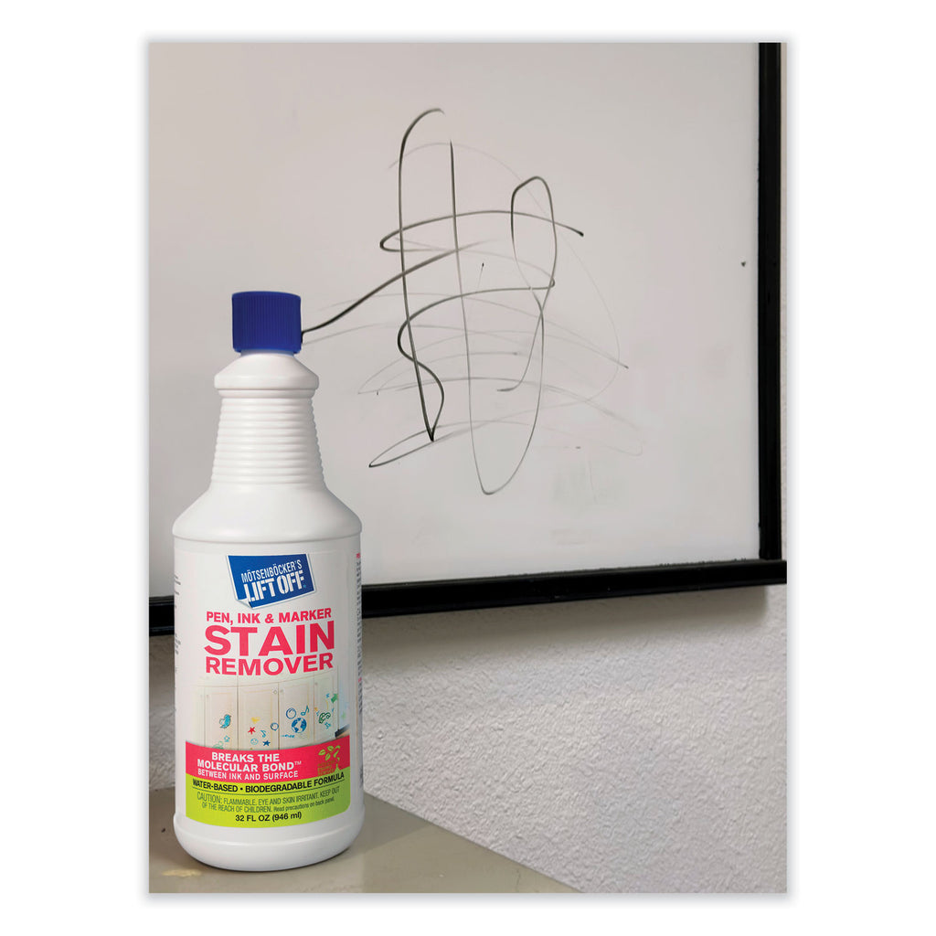 Lift Off #3: Pen, Ink and Marker Graffiti Remover, 32 oz Pour Bottle, 6/Carton