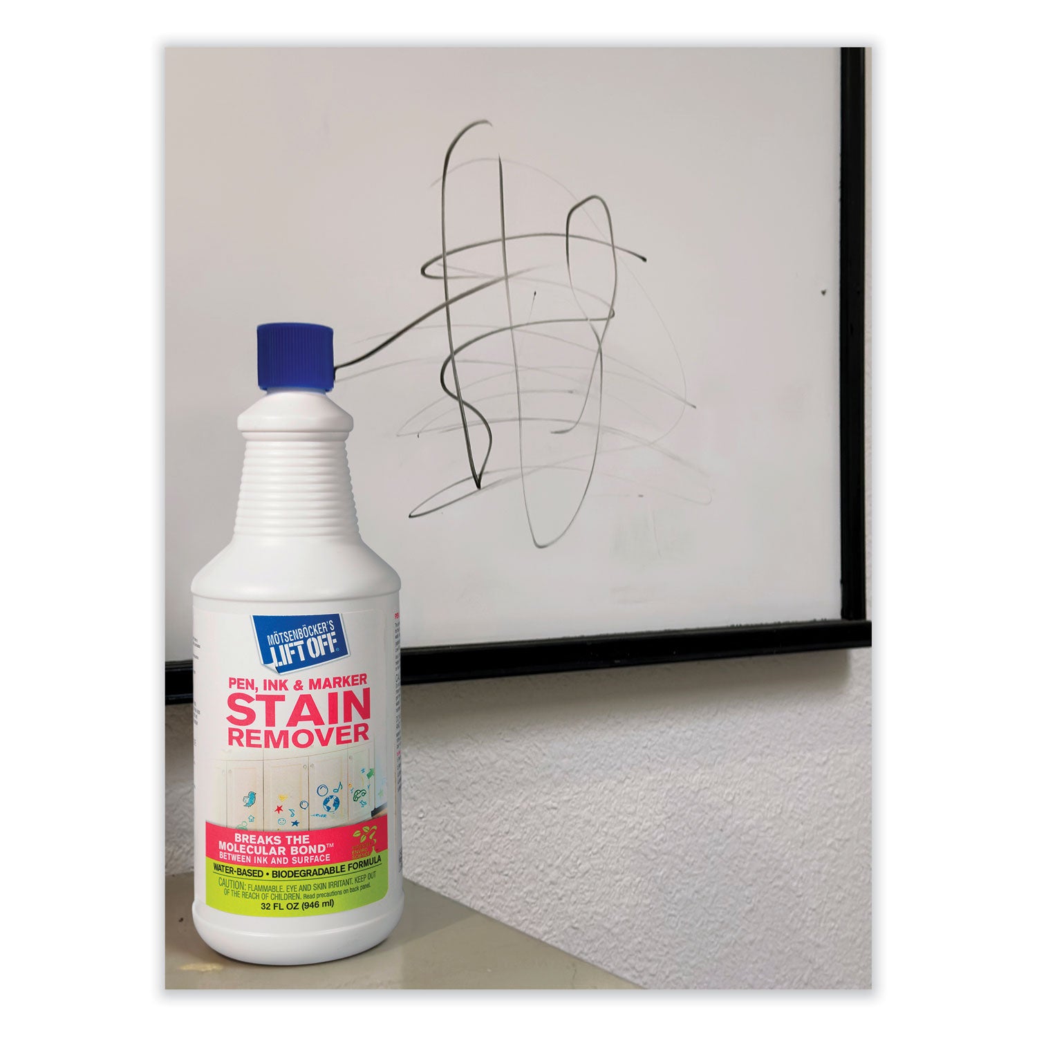 Lift Off #3: Pen, Ink and Marker Graffiti Remover, 32 oz Pour Bottle, 6/Carton
