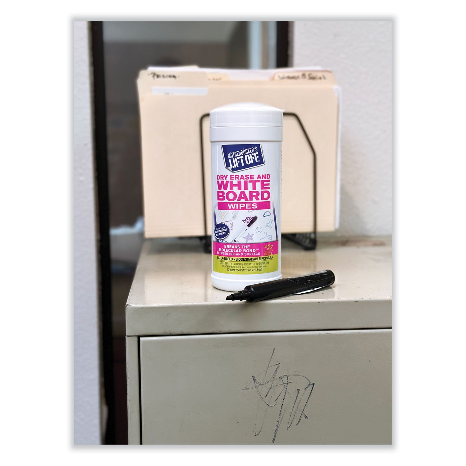 Dry Erase Cleaner Wipes, 7 x 12, 40/Canister - 
