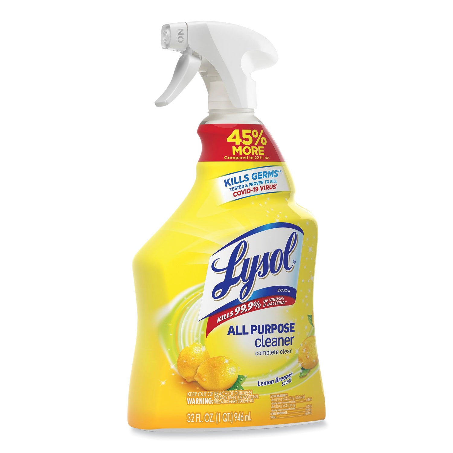 Ready-to-Use All-Purpose Cleaner, Lemon Breeze, 32 oz Spray Bottle - 