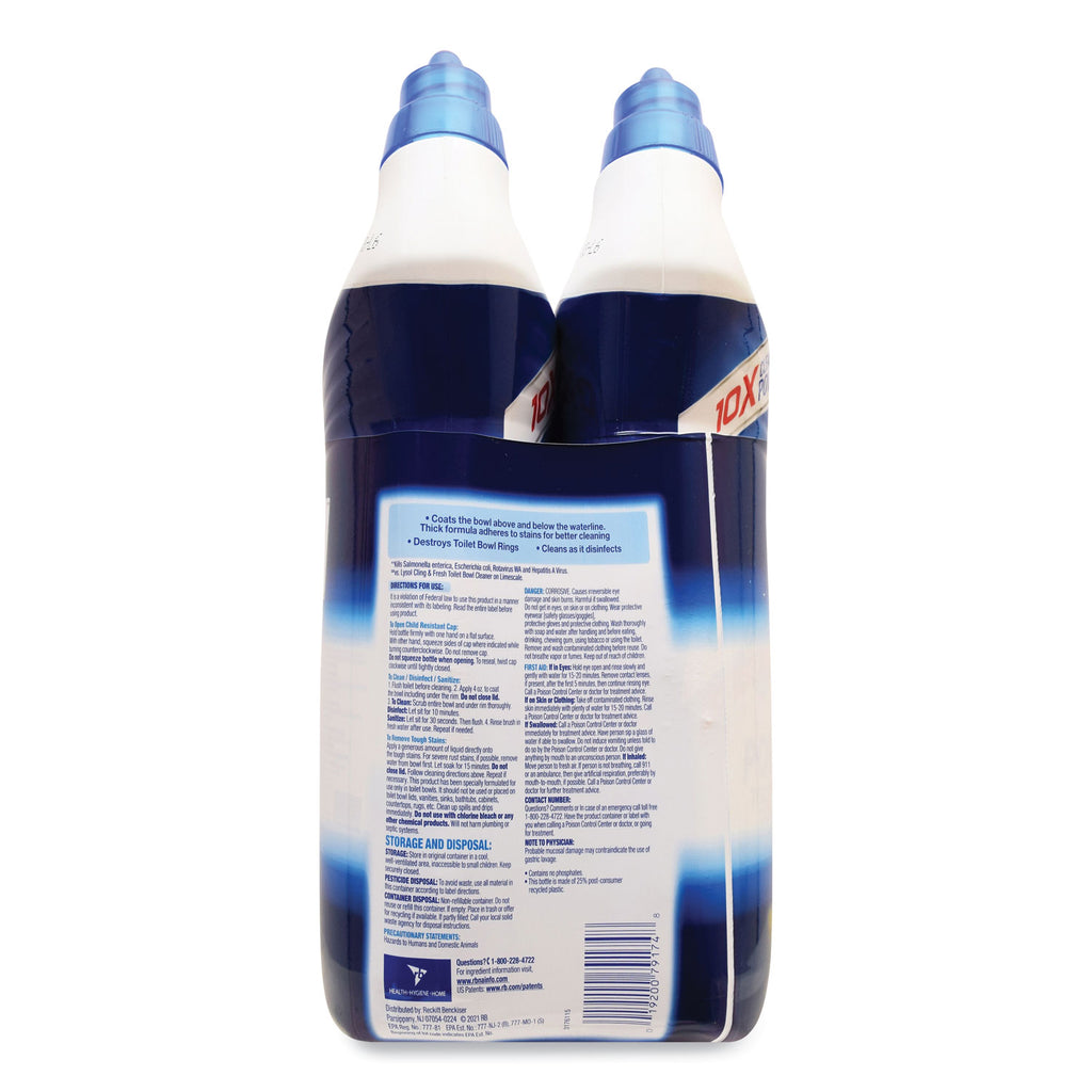 Disinfectant Toilet Bowl Cleaner, Atlantic Fresh, 24 oz Bottle, 2/Pack