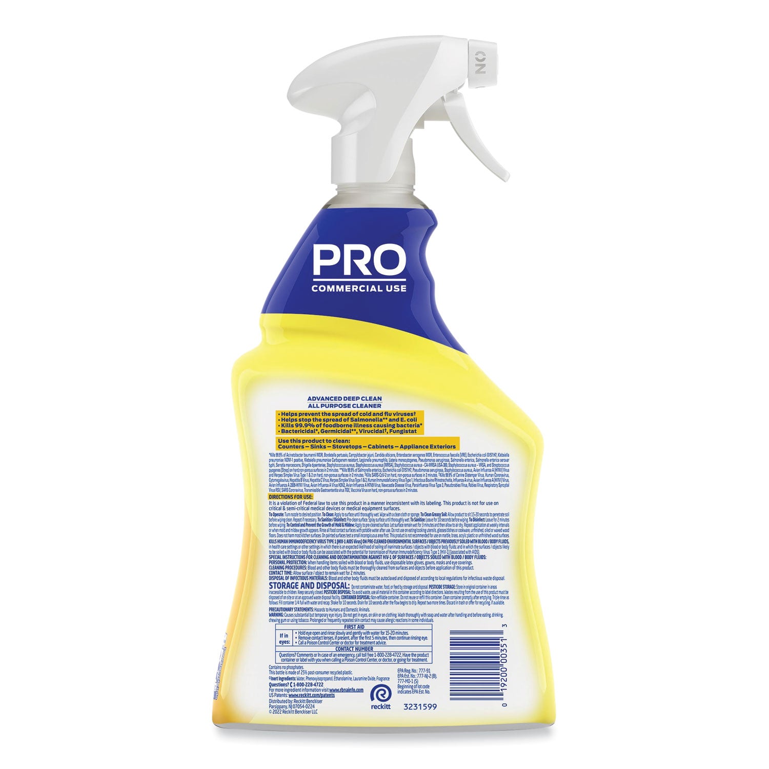 advanced-deep-clean-all-purpose-cleaner-lemon-breeze-32-oz-trigger-spray-bottle-12-carton_rac00351 - 2