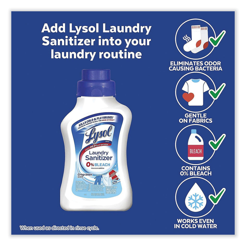 Laundry Sanitizer, Liquid, Crisp Linen, 41 oz, 6/Carton