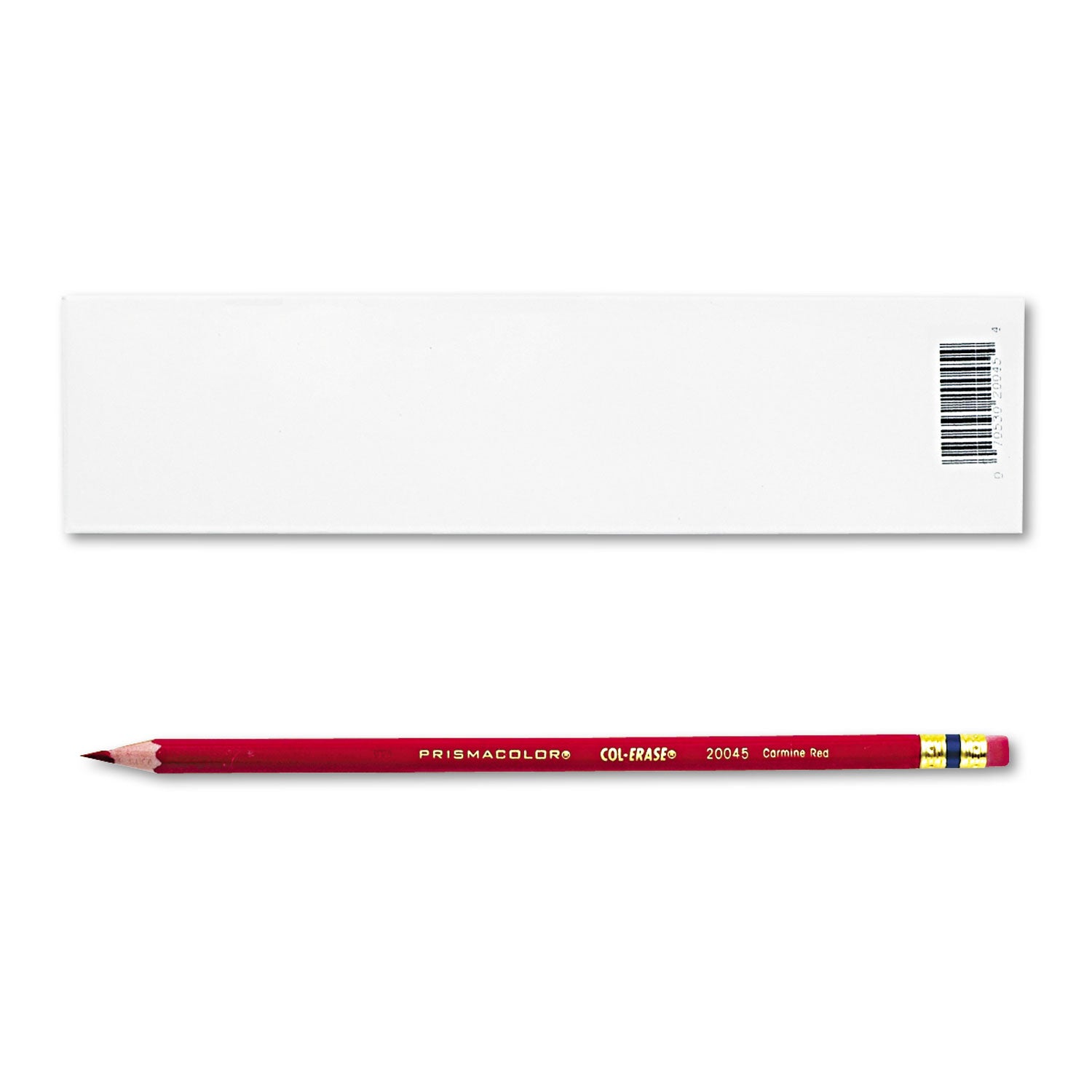 Col-Erase Pencil with Eraser, 0.7 mm, 2B, Carmine Red Lead, Carmine Red Barrel, Dozen - 