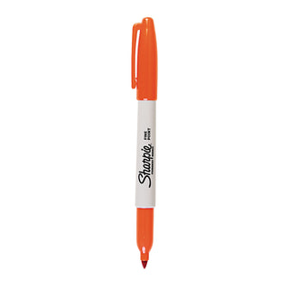 Fine Tip Permanent Marker, Fine Bullet Tip, Orange, Dozen - 