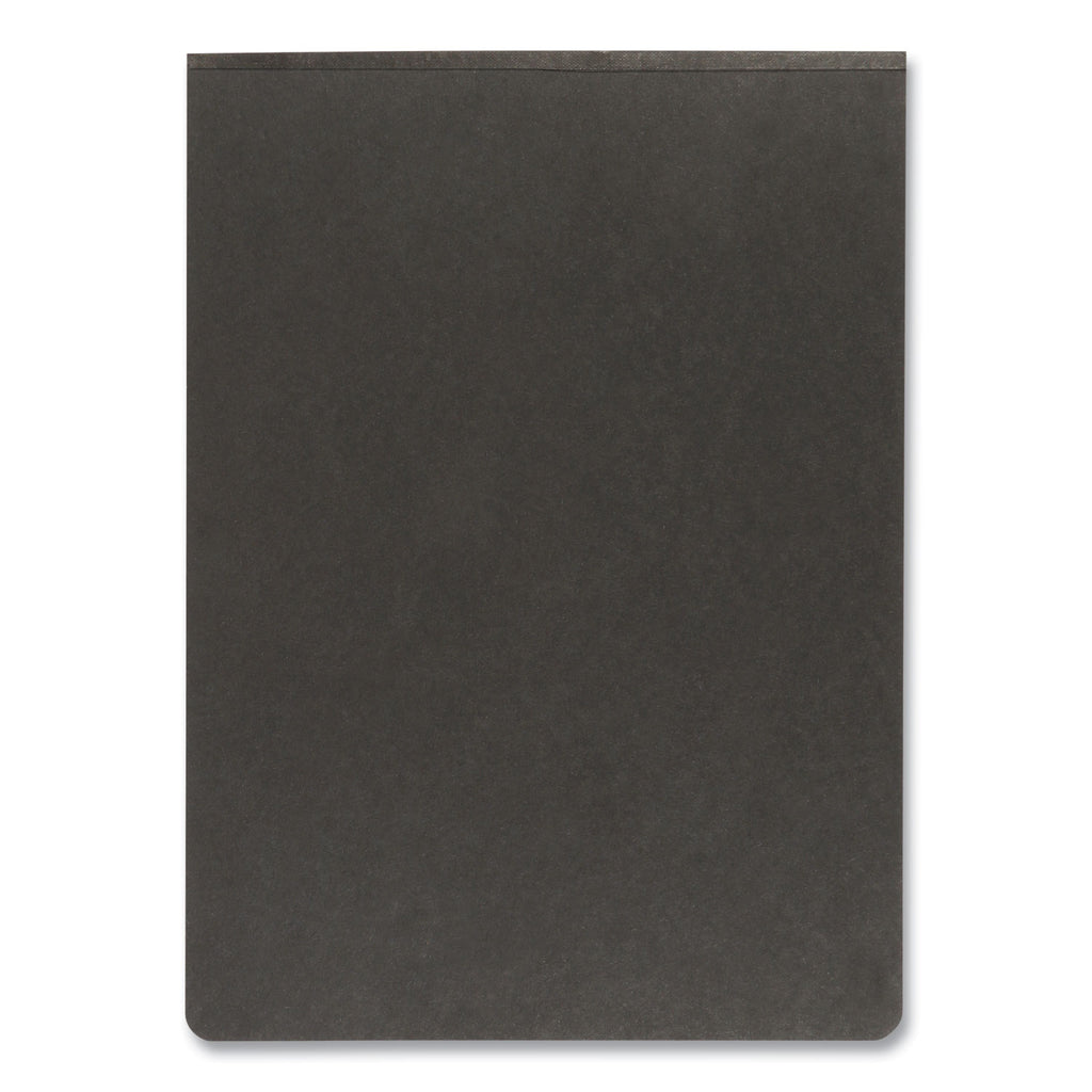 Pressboard Report Cover with Reinforced Top Hinge, Two-Prong Metal Fastener, 2" Capacity, 8.5 x 11, Black/Black