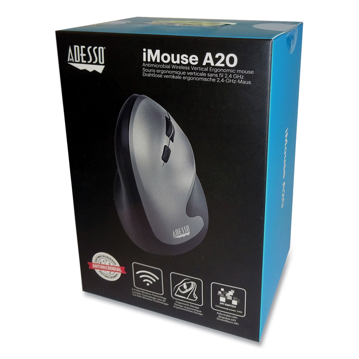 imouse-a20-antimicrobial-vertical-wireless-mouse-24-ghz-frequency-33-ft-wireless-range-right-hand-use-black-granite_adea20 - 1