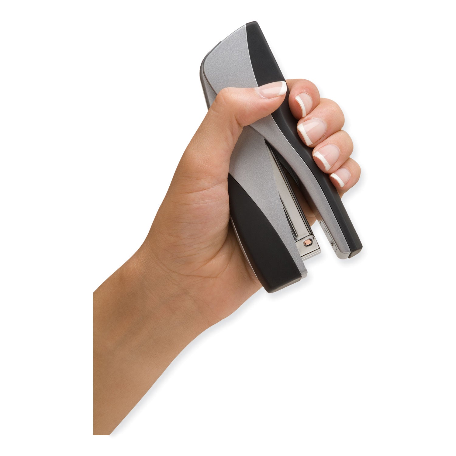 Optima Grip Compact Stapler, 25-Sheet Capacity, Silver