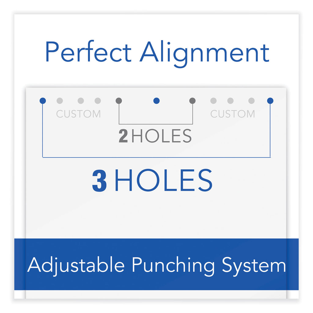 20-Sheet LightTouch Desktop Two- to Seven-Hole Punch, 9/32" Holes, Silver/Black