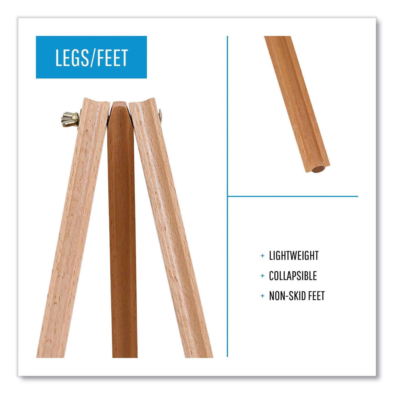Oak Display Tripod Easel, 60" High, Wood/Brass