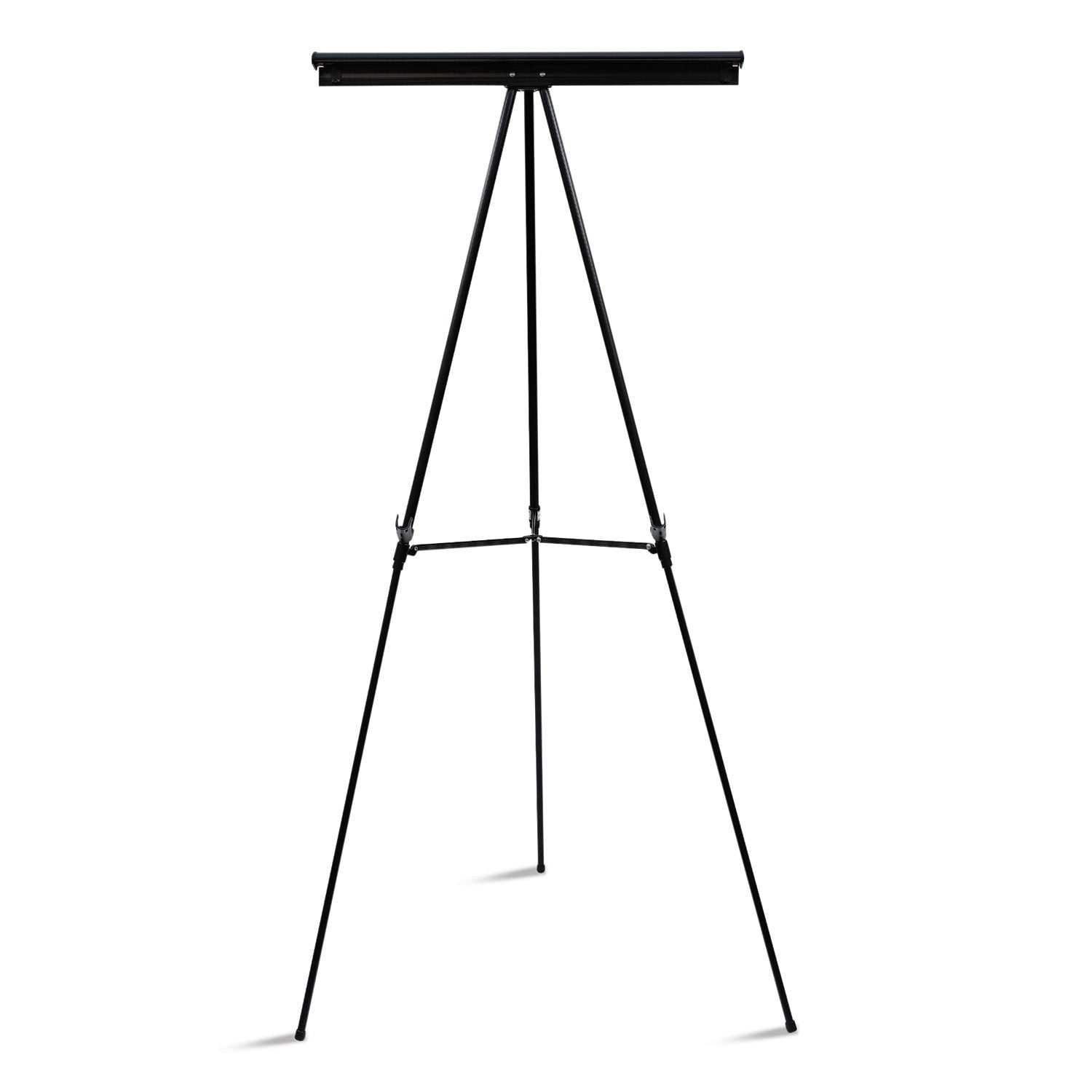 Telescoping Tripod Display Easel, Adjusts 35" to 64" High, Metal, Black - 