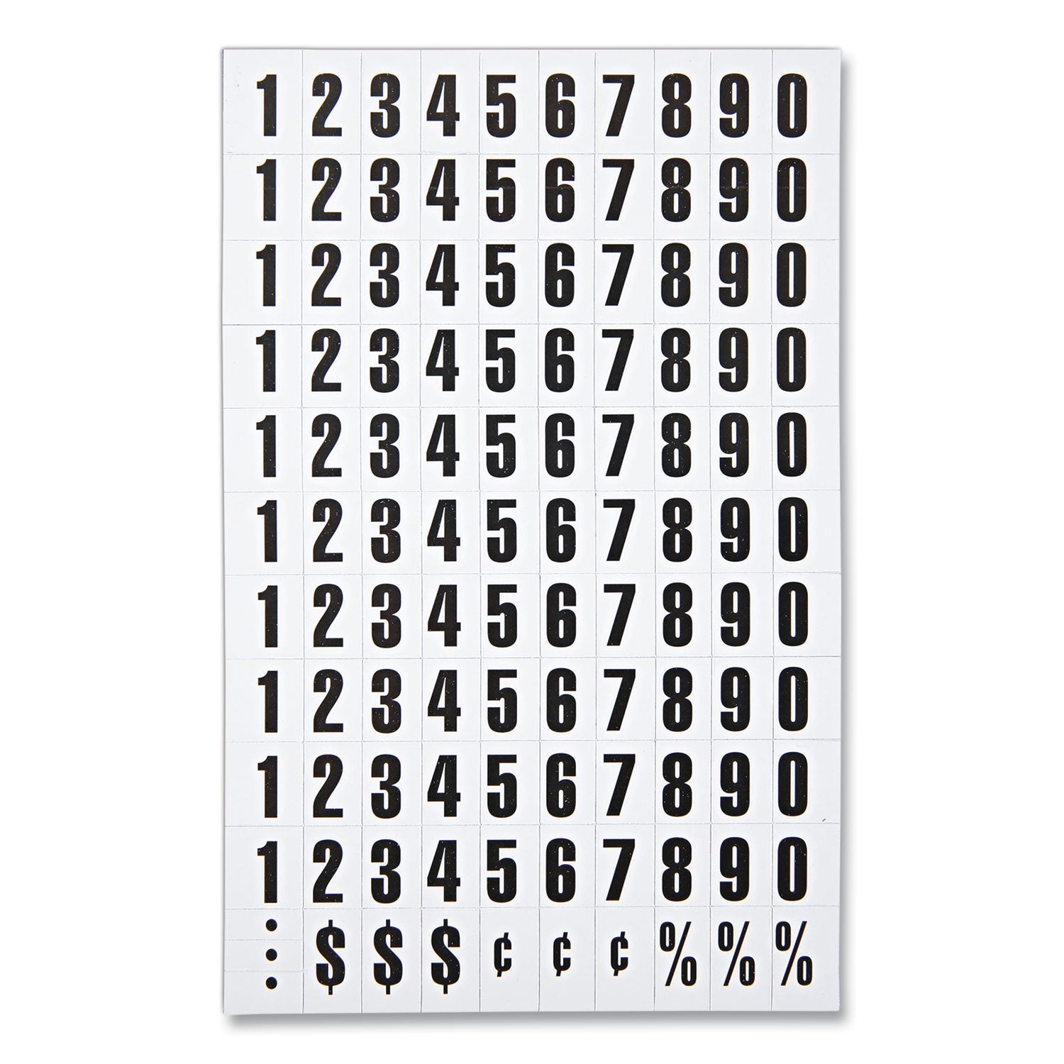Interchangeable Magnetic Board Accessories, Numbers, Black, 0.75"h - 