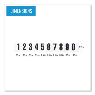 Interchangeable Magnetic Board Accessories, Numbers, Black, 0.75"h - 